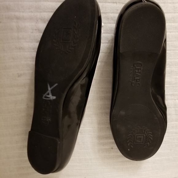Chaps Black and White Bow Ballet Flats Sz 8 - Picture 7 of 7
